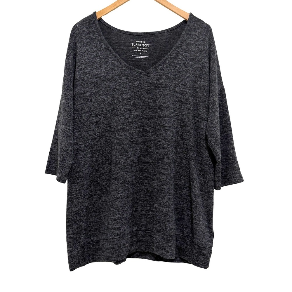 torrid Charcoal V-Neck Dolman Sweater